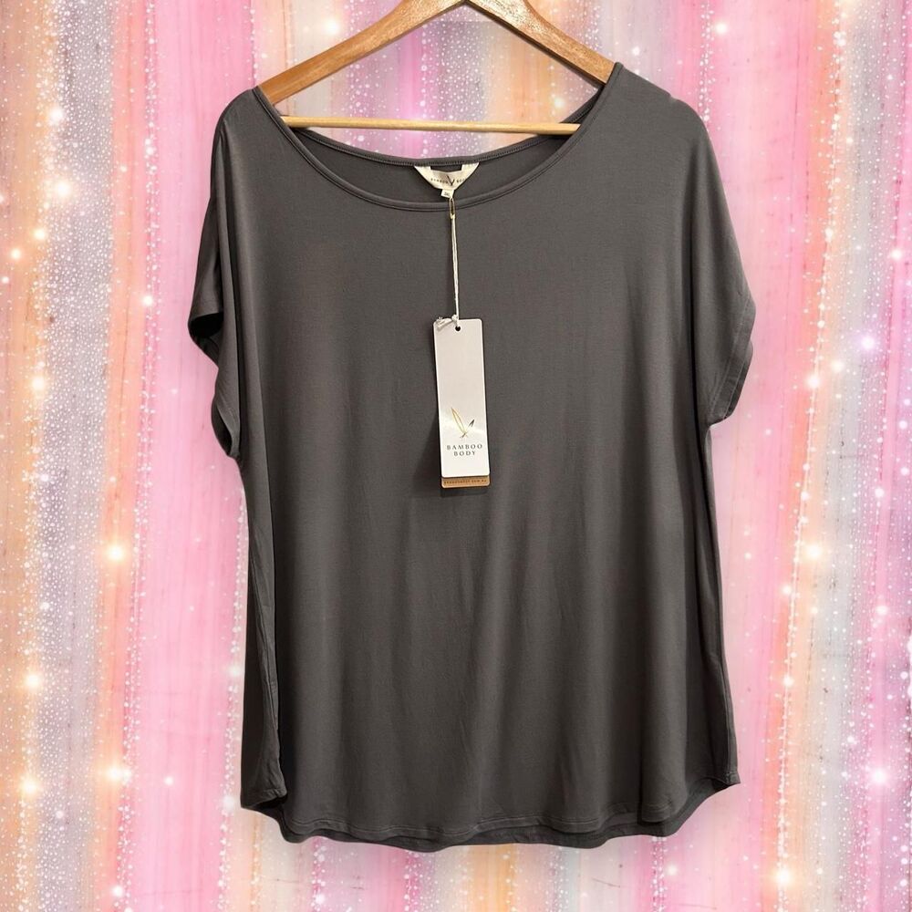 Bamboo-body Women's Grey and Black Top
